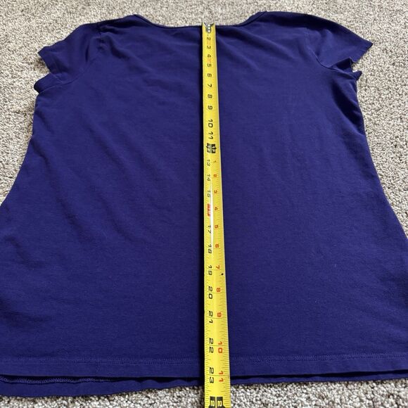 Ann Taylor Petite Purple Sequin Striped Short Sleeve Top Shirt Size Large Petite - Picture 8 of 8